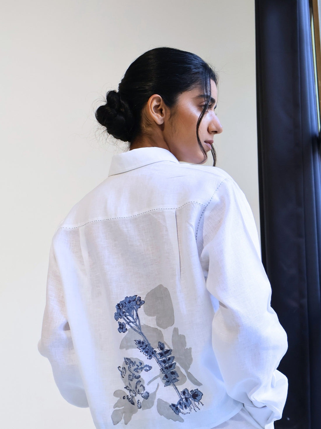 BLOCK PRINT CROPPED SHIRT