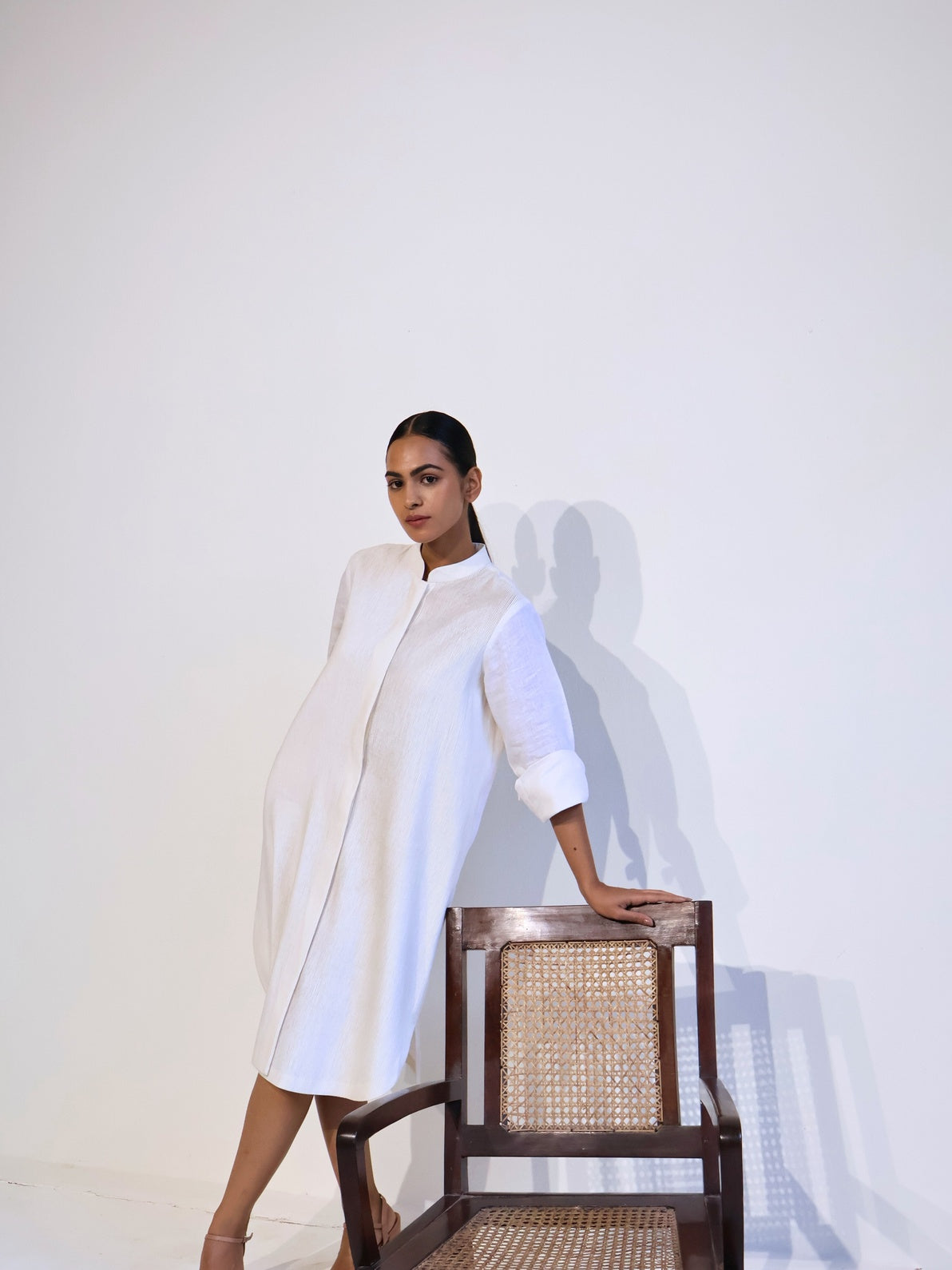 THE PINTAK SHIRT DRESS - OFF WHITE