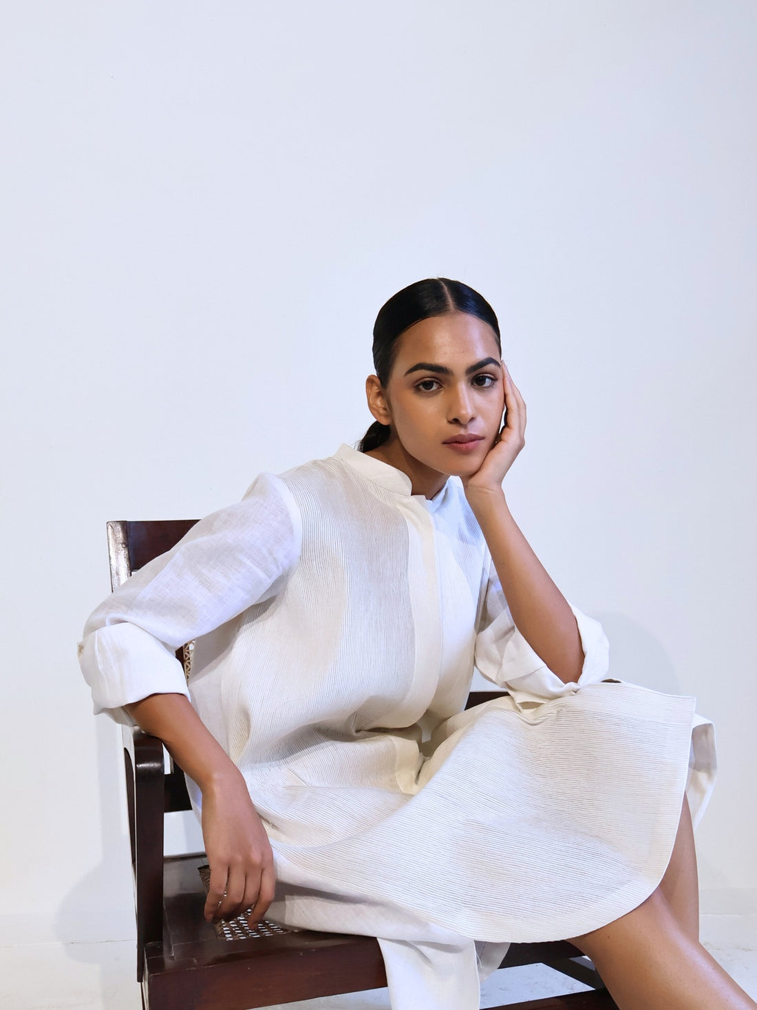 THE PINTAK SHIRT DRESS - OFF WHITE