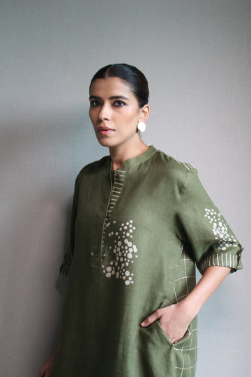 LINEN BLOCK KURTA