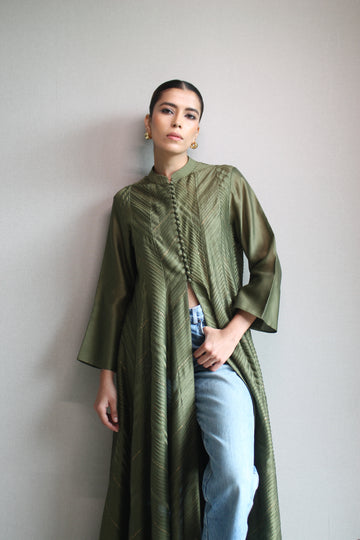 CHANDERI BUTTONED PINTAK KURTA