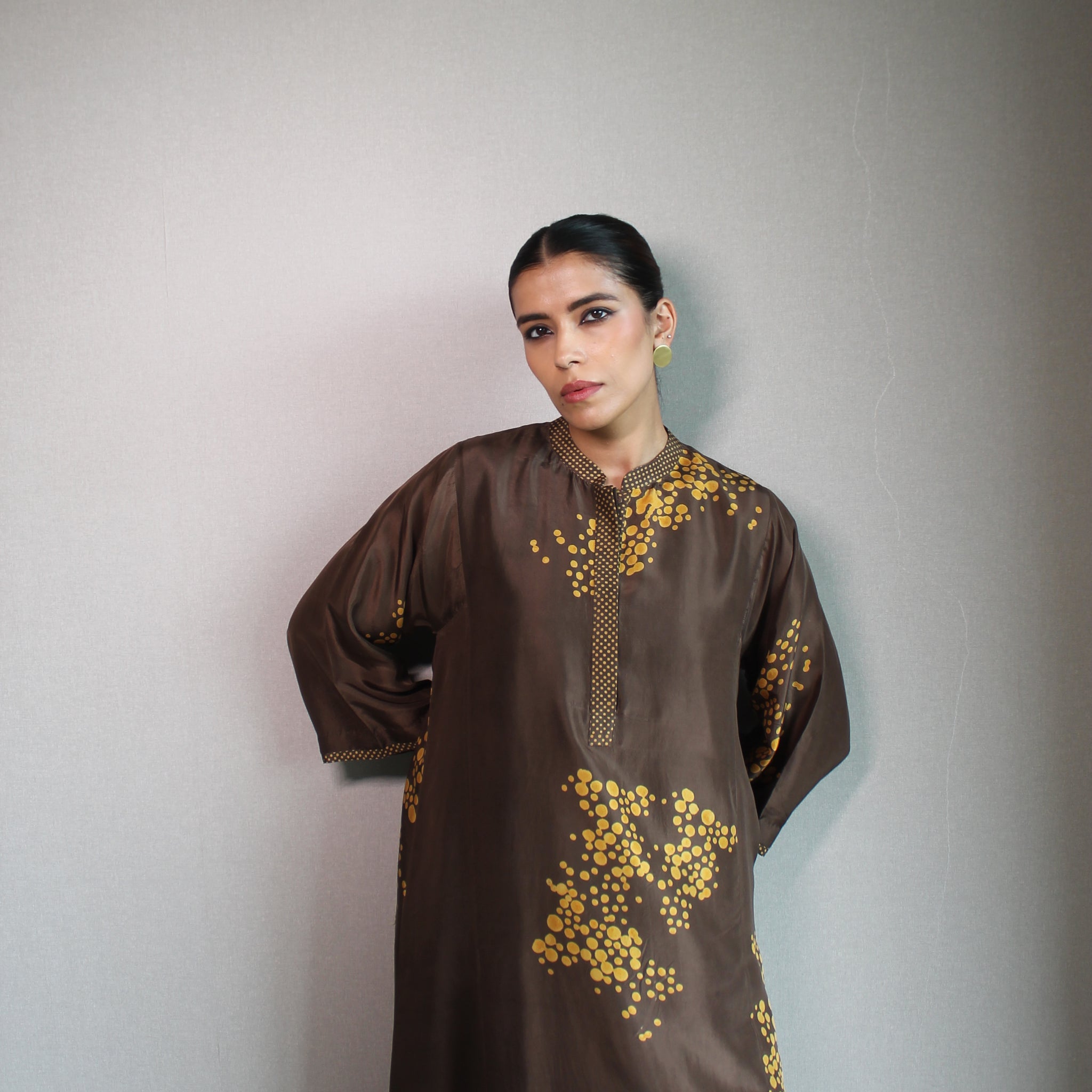 SILK BLOCK KURTA SET