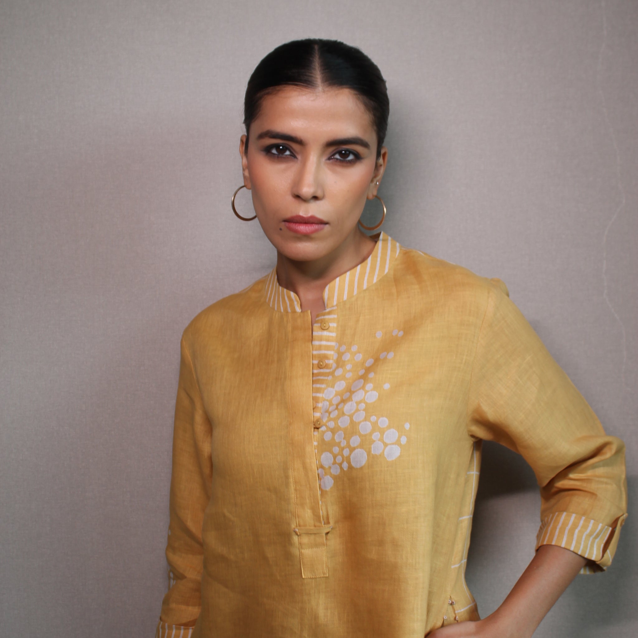 LINEN BLOCK KURTA
