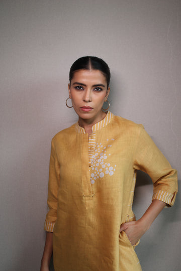 LINEN BLOCK KURTA