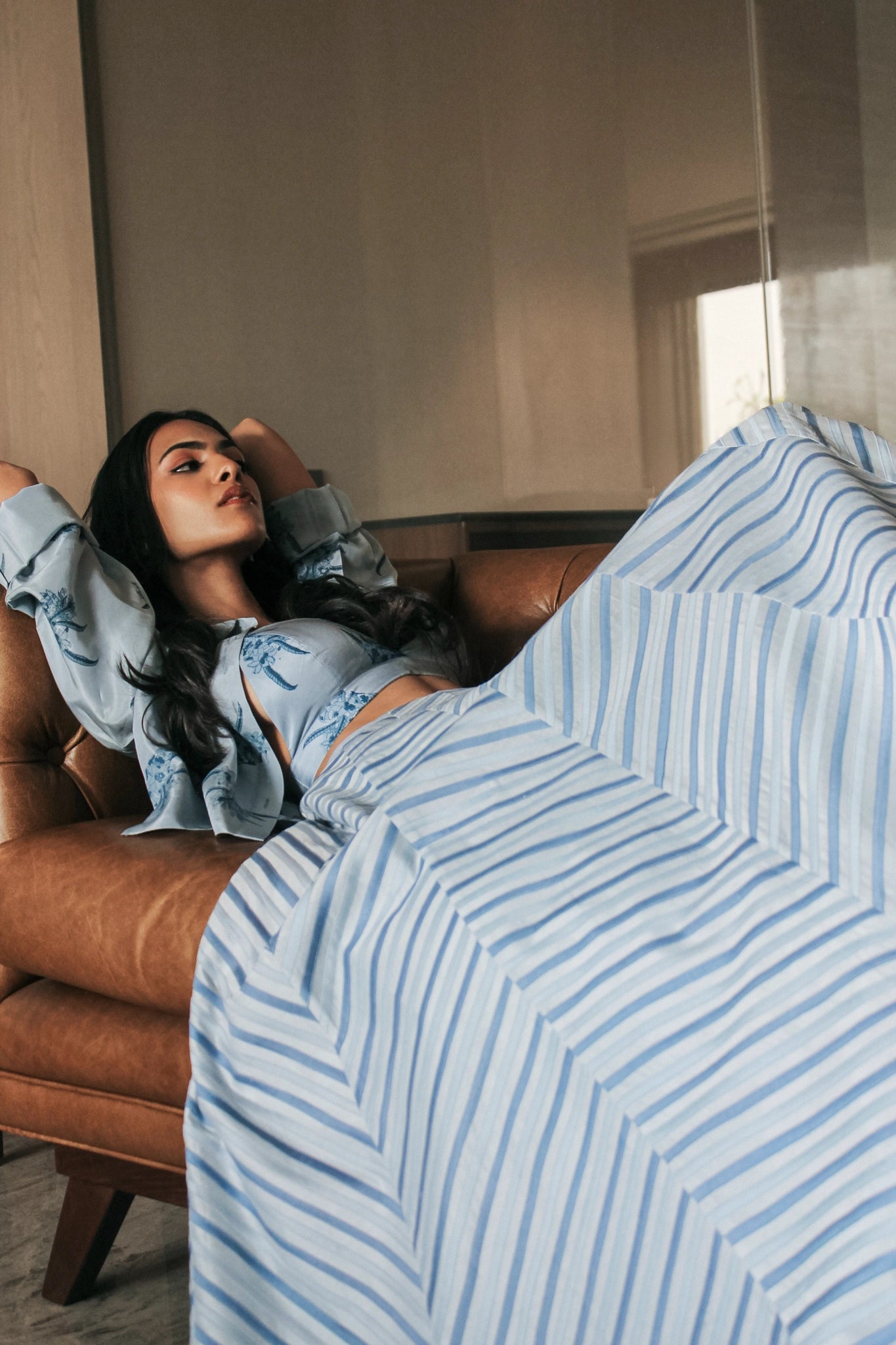 PRINTED SHIRT & SKIRT SET